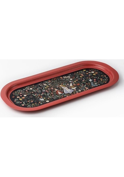 Ee168-9a Tales Alices Desenli Oval Tepsi 16x35 Cm Tales Alices