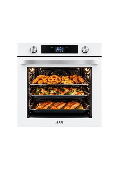 Afm Tech & Ferre Markalı FM7701 - CS206-FA - FM3301 Edit Turbolu Dijital Beyaz Cam Ankastre Set
