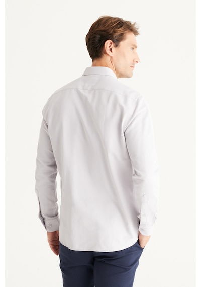 AC&Co / Altınyıldız Classics Erkek GRI Kolay Ütülenebilir Slim Fit Dar Kesim İtalyan Yaka Armürlü Gömlek Gri AC&Co / Altınyıldız Classics Erkek GRI Kolay Ütülenebilir Slim Fit Dar Kesim İtalyan Yaka Armürlü Gömlek Gri