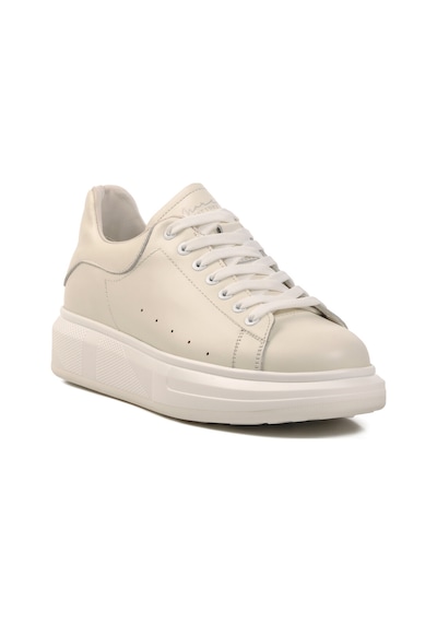Beyaz Hakiki Deri Erkek Sneaker 152-21028 M Beyaz-beyaz Beyaz
