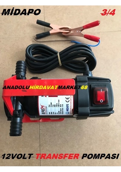Midapo 12Volt 3 4 Mazot Çekme Pompası Yağ Aktarma Pompası