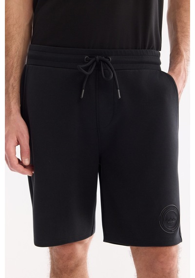 Avva Erkek Siyah Beli Lastikli Bağcıklı Bi-stretch Soft Touch Regular Fit Şort A61y3609