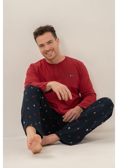 Arnetta Erkek Just Breathe Bordo Uzun Kol Pijama Takım Ar3853-s-v2 Ar3853-s-v2
