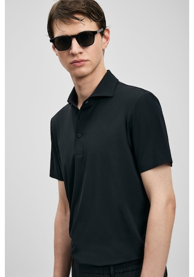Lufian Spencer Erkek Polo Yaka T-shirt 111040240 Siyah