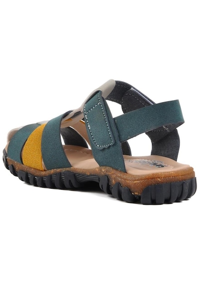 Ayakmod Şng 210111-p Lacivert Nubuk-sarı Erkek Çocuk Sandalet 001