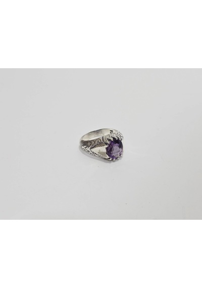 Ametist Taşlı 925 Ayar Gümüş Yüzük 9,15 Gram