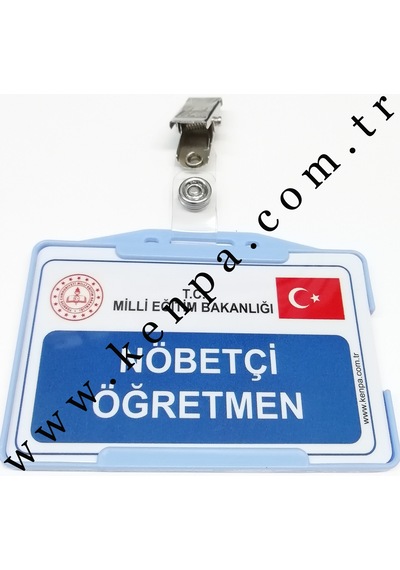 Nöbetçi Öğretmen Kartı Klipsli Pvc Sert Plastik