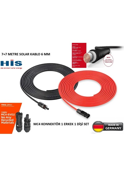 Sunco Solar His Marka 7+7 14 Metre 6mm Staubli Konnektörlü Solar