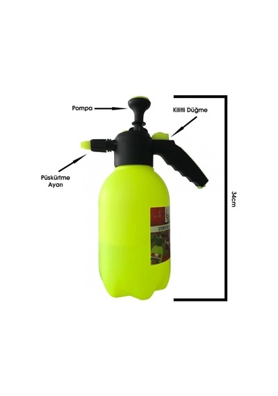 Bahçe Püskürtme Pompası 2 Litre Hacimli, Elde Taşınabilir Su Püskürtücü, Basınçlı Bitki Sulayıcı Şişe Beyaz İpek Yok