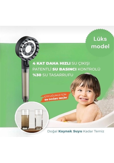 5 Adet Yedek Filtreli Su Tasarruflu Kireç Önleyici Özellikli Siya