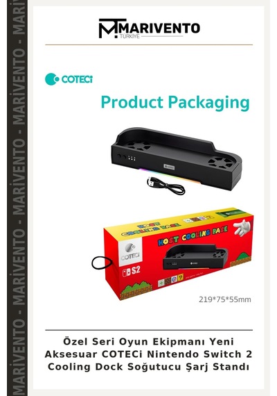 Özel Seri Oyun Ekipmanı Yeni Aksesuar Coteci Nintendo Switch 2 Cooling Dock Soğutucu Şarj Standı