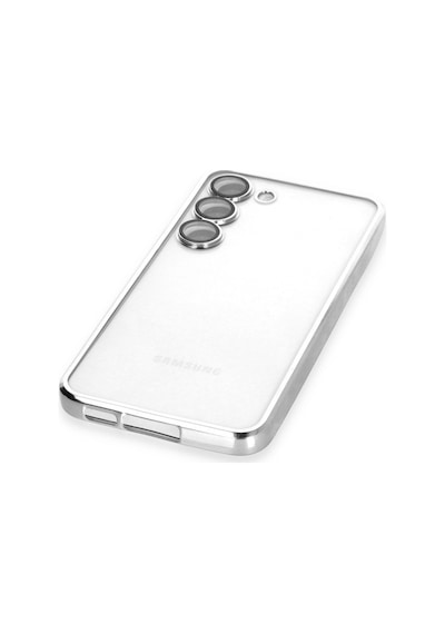 Samsung Galaxy  Uyumlu,  S24 Kılıf Razer Lensli Silikon - Gümüş