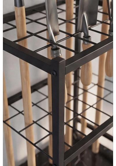 Bahçe Aletleri Düzenleyici Stand Kazma Kürek Organizer Raf Çok Amaçlı Metal Garaj Balkon Rafı