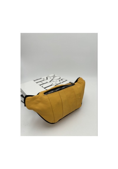 Nahitatyana Unisex Sarı Çok Cepli Hakiki Deri Freebag Bel Çantası Sarı - 631207384 Sarı