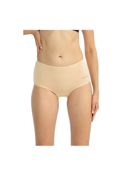 U.s Polo Assn. 67008 Kadın Yüksek Bel Pamuklu 3'lü Külot-siyah&beyaz&ten mix color