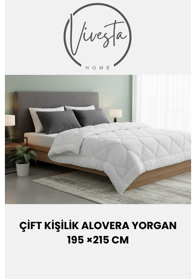 Aloe Vera Çift Kişilik Yorgan 195x215 Cm Beyaz