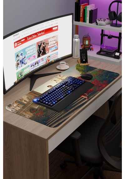 Emily İn Paris V2 90x40 Xxl Gaming Kauçuk Kaymaz Taban Mouse Pad Fare Altlığı