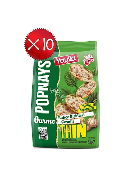 Yayla Popnays Gurme Bahçe Bitkileri Çeşnili Ispanak Ve Pancarlı İnce Pirinç Patlağı 80 G X10