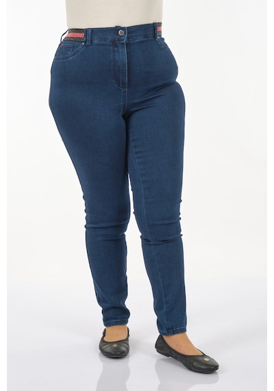 Seleste Minimalist Yüksek Bel Dar Paça Jean Pantolon - Günlük Kullanım Lacivert
