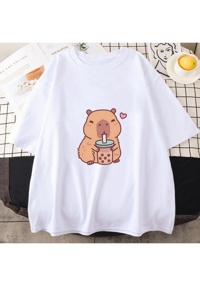 Startmore Beyaz Capybara Seviyor İçme Kabarcık Çay Yaz İ Lar/erkekler Beyaz
