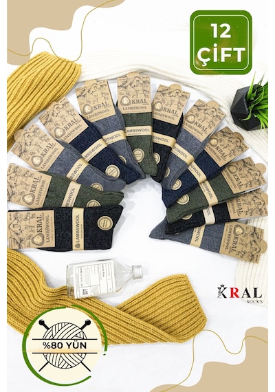 Kral Socks Lambswoll 12'li Erkek Çorap Asorti