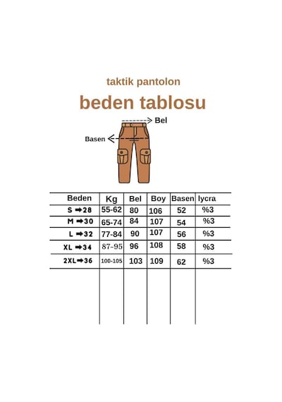 Nikbin Tactical Taktik Pantolon Outdoor Kargo Cep Likrali Yazlık -bej Bej