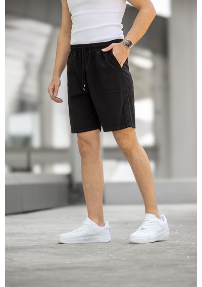 Kite Regular Fit Cepli Kapri Şort - Siyah Siyah