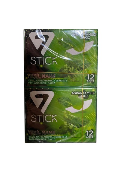 Yeşil Nane Aromalı Şekersiz Sakız 33 Gr X 12'li Paket