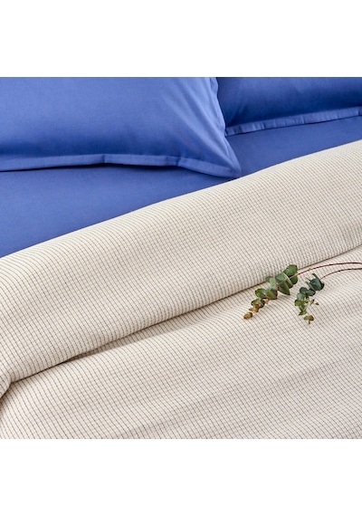 Taç Bamboo Dreams Private Pike Takımı Plain Petrol Çift Kişilik Mavi