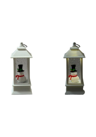 Yılbaşı Ledli Fener Işık Mini Desenli Dekoratif Masa Ve Ağaç Süsü 14cm