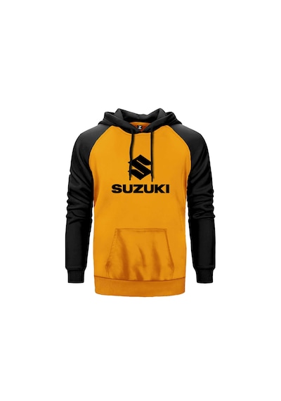 Suzuki Logo Text Black Sarı Renk Reglan Kol Sweatshirt Sarı