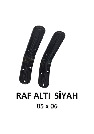 Metal Boyalı Lüx Siyah Raf Altı 5x6 - (2 Adet)