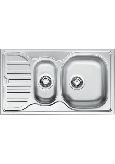 Ukinox Fusion 86 Dekorlu Sol Damlalıklı 86 x 50 Çelik Mutfak Eviyesi