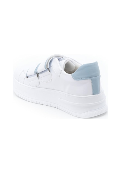 Kadın Kalın Tabanlı Cırtlı Günlük Spor Ayakkabı Sneakers Beyaz