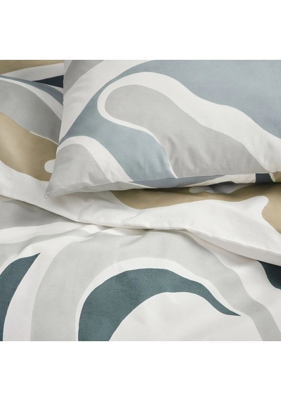 Ikea Mygglasvınge Tek Kişilik Nevresim Takımı 150 X 200 Cm Bej - Beyaz - Açık Gri Çok Renkli