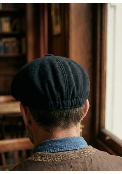 Emybox Erkek Kaşe 8 Köşe Kasket Şapka Klasik Retro- Peaky Blinders Tarzı Lastikli Standart Beden R