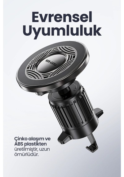 Ven-dens Vd-hd070 Manyetik Araç Telefon Tutucu, Hava Menfezi Montajlı, Yatay Ve Dikey, Siyah