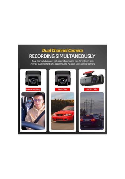 Yeni Çift Lens 4k Sürüş Kaydedici Mini Kamera Gps Wifi 1080p Arka Görüş Kamerası İle 24 Saat Park Etme Gece Görüş Kara Kutu Araç İçi Kayıt 64 Gb