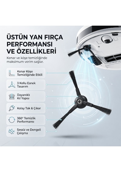 Roborock Qrevo İle Uyumlu 4 Siyah Yan Fırça 4 Filtre 4 Mop 1 Deterjan 4 Toz Torbası 6.0