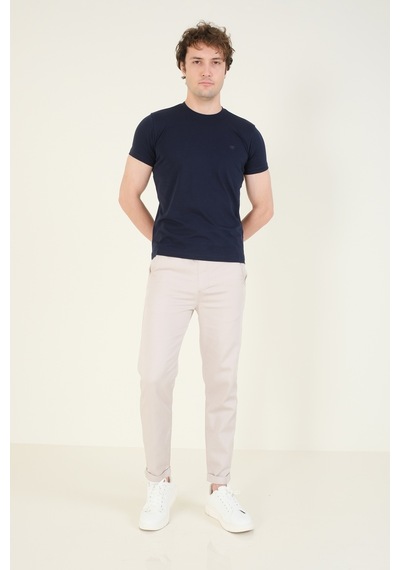 Giyim Dünyası Erkek Sıfır Yaka Basic T-shirt Lacivert 001