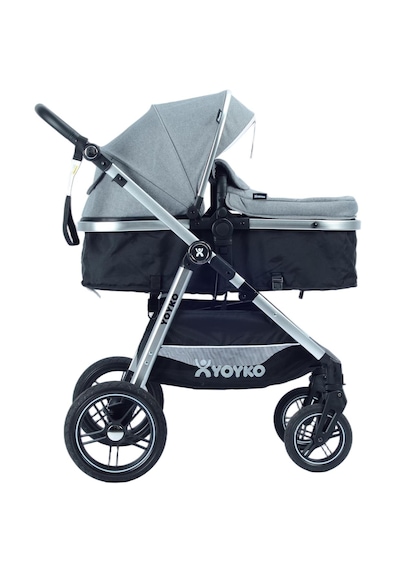Yoyko Luxury İ-size Travel Sistem Bebek Arabası 3 İn 1 Gri Silver