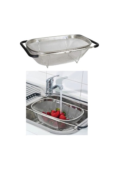 Ayarlanabilir Paslanmaz Çelik Mutfak Lavabo Süzgeci 34 Cm X 24 X 11 Cm