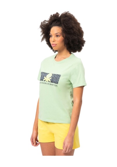United Colors Of Benetton Baskılı Kadın Tshirt Bnt-w20392 Yeşil
