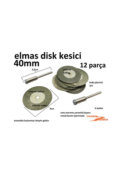 Elmas Disk Kesici 40 MM Büyük Boy Cam Kesme Disk Taşlama Kesici Te
