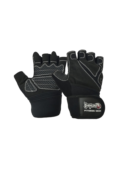 Dragondo W8013 Bilek Bandajlı Body & Ağırlık & Fitness Eldiveni Siyah