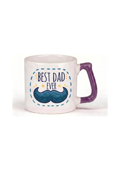 Babaya Özel Best Dad Yazılı Kupa Bardak - Komik Tasarım Baskılı Seramik Hediye Kupa Bardak Çok Renkli