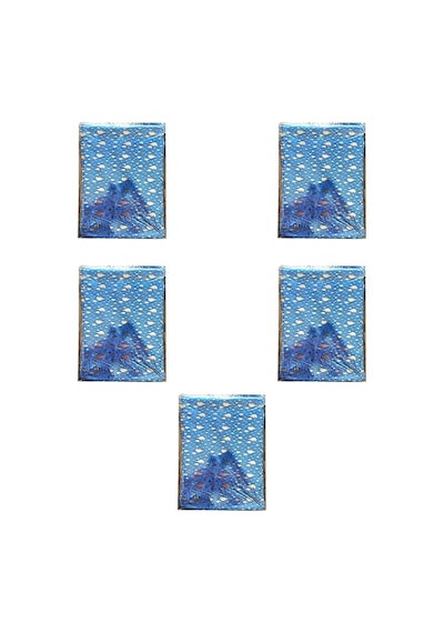 Omeyva Mavi Su Damlası Desenli Metalize Hediye Paketi Torba Poşet - 20x35 Cm. - 100 Adetlik 5 Paket