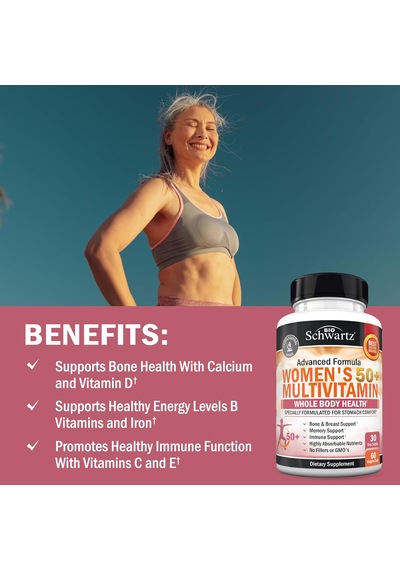 Bioschwartz Daily Multivitamin For Women Vitamin Memory Support Stress Reduction & Healthy Immune Response 60 Caps