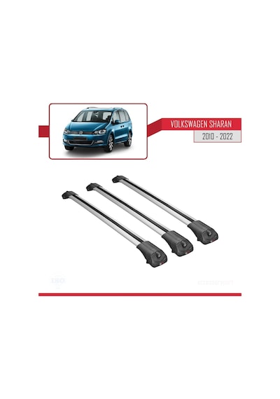 Volkswagen Sharan 2010-2022 Arası İle Uyumlu Ace-1 Ara Atkı Tavan Barı Gri 3 Adet Bar