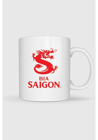 Ho Chi Minh Bia Saigon Tasarımlı Kupa Bardak Beyaz